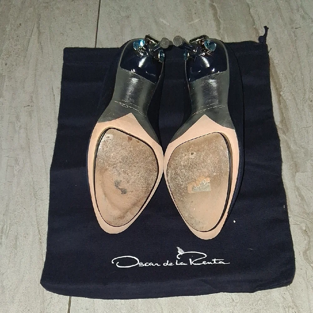 Oscar de la Renta Navy Heels